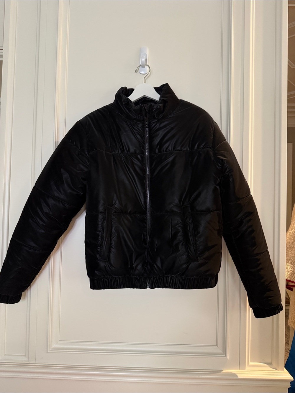 NWOT ZYIA | Chamonix Obsidian Black Vegan Leather Look Puffy Jacket - Medium